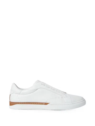 Fendi City Low-top Sneaker In White Leather In Animal Print