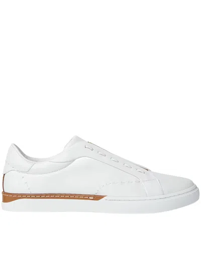 Fendi Sneakers Elastic Band Flat Sole Round Toe In White