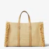 Fendi Summer Tote Bag In Jacquard Fabric With Ff In Raffia