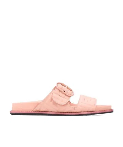 Fendi Clasp Open Toe Cool Drag In Nude