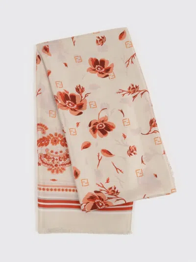 Fendi Classic Bandana Print Square Scarf 180x180 In Gray