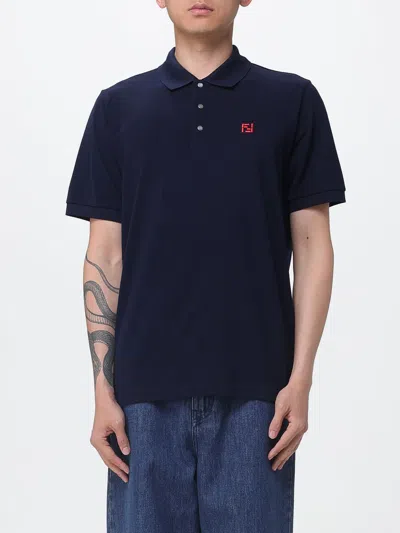 Fendi Classic Cotton Polo Shirt In Blue