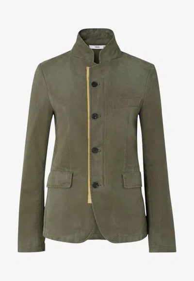 Fendi Classic Equestrian Blazer In Green