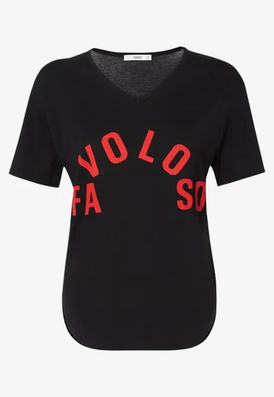 Fendi Classic Jersey T-shirt In Black