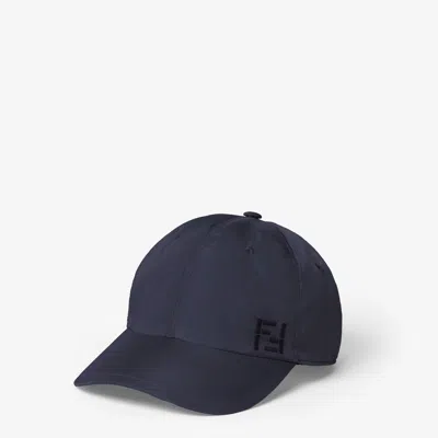 Fendi Nylon Baseball Cap Curved Brim Eyelets In Blue