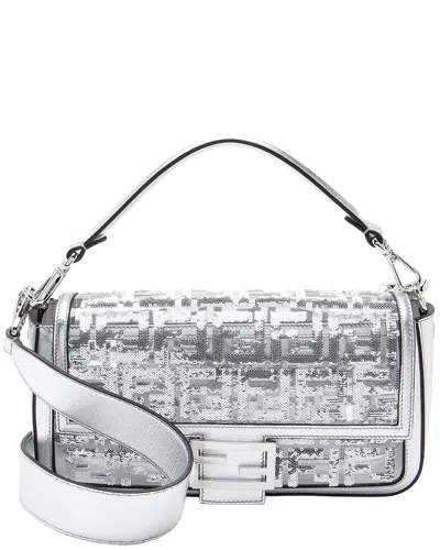 Fendi Clear & Silver Metallic Leather, Pvc & Sequin Baguette Medium Shoulder  Bag (authentic Pre-lov