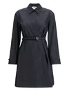 Fendi Belted Denim Shirt Mini Dress In Blue