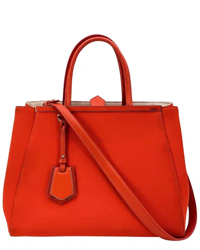 Fendi Cloth Tote Bag 2jours (authentic Pre-loved) In Orange