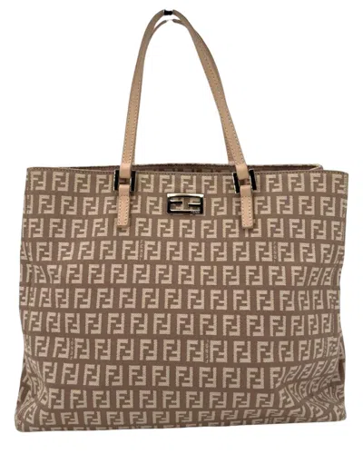 Fendi Cloth Tote Bag Zucchino Tote (authentic Pre-loved) In Brown