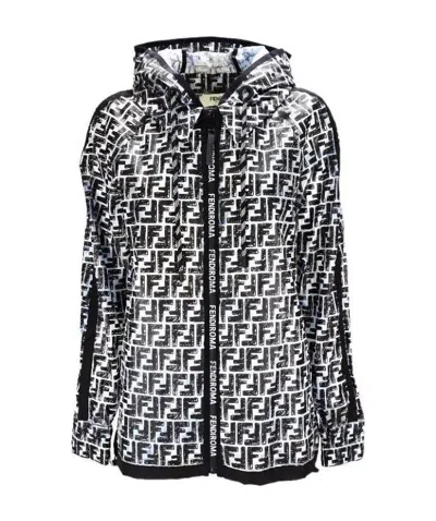 Fendi Cloudy Sky Hooded Jacket In Black