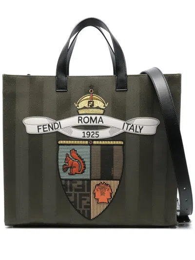 FENDI FENDI CLUB PEQUIN CANVAS SHOPPER BAG