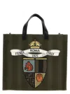 Fendi Structured Tote Bag With Detachable Strap And Top Handles In Military Br