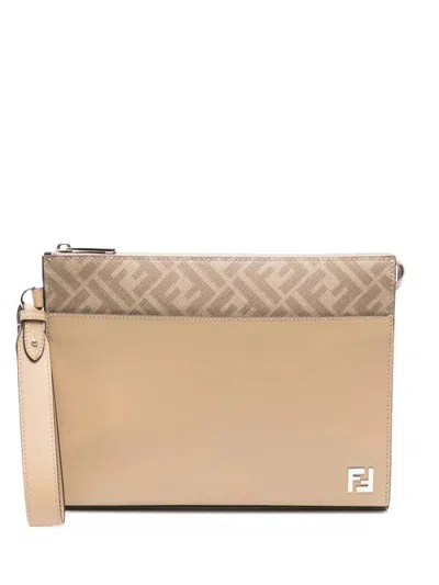 FENDI FENDI CLUTCH SQUARED FF BAGS