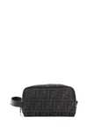 Fendi Rectangular Pouch Style Clutch Bag In Gray