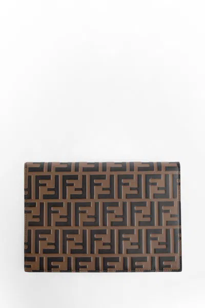 Fendi Clutches & Pouches In Brown