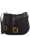 Fendi Black Smooth And Full-grain Leather Bag In Black