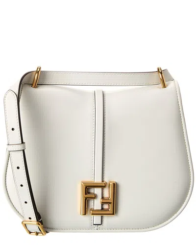 Fendi Cmon Medium Leather Shoulder Bag In White