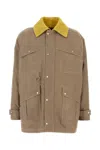 Fendi Man Jacket Khaki Size 40 Polyamide, Cotton, Lambskin