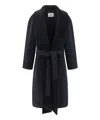 Fendi Belted Wool Coat In Black