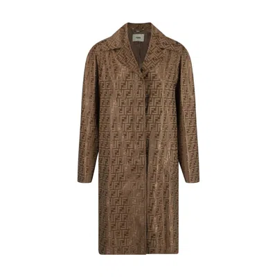 Fendi Coat In Brown