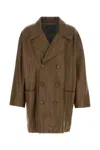 Fendi Double-breasted Leather Coat Coats And Trench Coats Brown In Brown