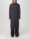 Fendi Blue Double Wool Coat In Blau