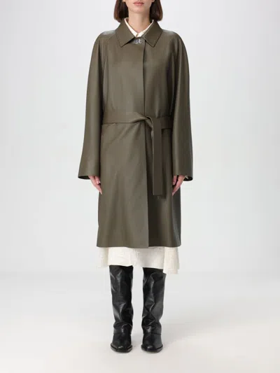 Fendi Coat  Woman Color Green In Wood