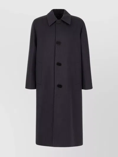 FENDI COAT WOOL BLEND SIDE POCKETS