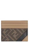 Fendi Coated Canvas Card Holder In Brown