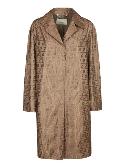 Fendi Coats In Brown