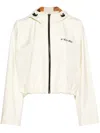 Fendi Women's Ecru Shell Reversible Logo Print Jacket In Beige