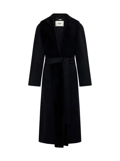 Fendi Coats In Black