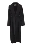Fendi Black Wool Blend Coat In Black