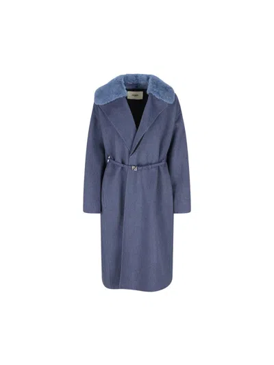 Fendi Coats In Blue