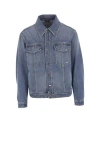 Fendi Collared Button-up Jacket In Blue Denim
