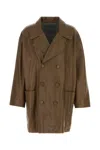 Fendi Double-breasted Leather Coat Coats And Trench Coats Brown In Brown