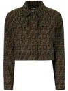 Fendi Ff Jacquard Cropped Shirt In Brown