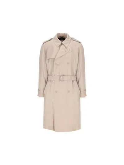 Fendi Coats In Grey Cream