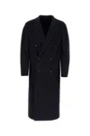 Fendi Black Wool Double-breasted Trench Coat In Black
