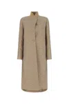 Fendi Brown Embroidered Wool Blend Coat In Brown