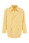 Fendi Yellow Flannel Blazer In Yellow