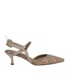 Fendi Colibrì Lite Slingbacks In Ff Fabric In Brown