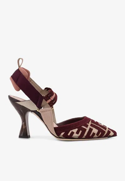 FENDI COLIBRI 55 MONOGRAM SLINGBACK PUMPS