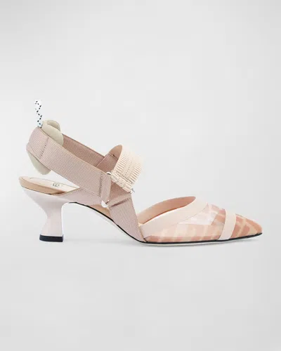 FENDI COLIBRI 55MM FF MESH SLINGBACK PUMPS