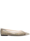 Fendi Gold Ballet Flats Women In Gold