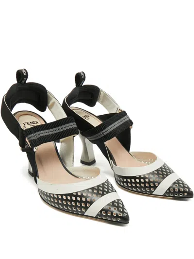 Pre-owned Fendi Colibri Canvas Pumps In Black