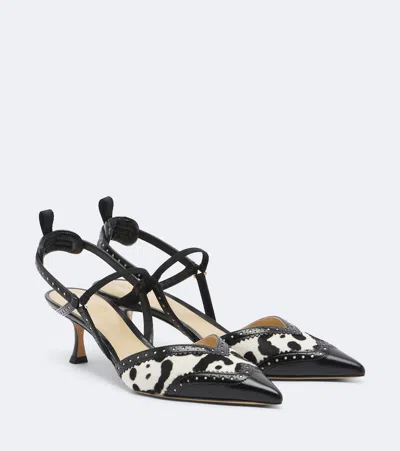 Fendi Colibrì Cow-print Leather Slingback Pumps In Animal Print