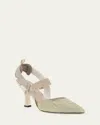 Fendi Colibri Crystal Ff Sporty Slingback Pumps In Gold
