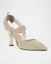Fendi Colibri Crystal Ff Sporty Slingback Pumps In Gold