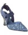 Fendi Colibri Ff Denim Slingback Pump In Blue